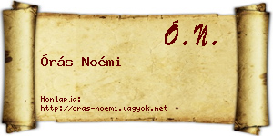 Órás Noémi névjegykártya